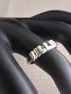 Sterling Silver 'BILLS' Letter Ring